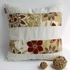 Onitiva - [Sunny Mood] Linen Patch Work Pillow Cushion Floor Cushion (19.7 by 19.7 inches)