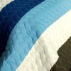 [Romantic Town] 3PC Vermicelli-Quilted Patchwork Quilt Set (Full/Queen Size)