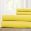 Bezons 4 Piece California King Microfiber Sheet Set with 1800 Thread Count; Yellow; DunaWest