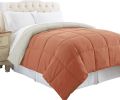 Genoa Queen Size Box Quilted Reversible Comforter and Gray; DunaWest