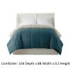 Genoa King Size Box Quilted Reversible Comforter ; Blue and Gray; DunaWest