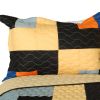 [Travel with Wedding Dress] 3PC Vermicelli-Quilted Patchwork Quilt Set (Full/Queen Size)