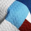 [Timeless - B] Vermicelli-Quilted Patchwork Geometric Quilt Set Full/Queen