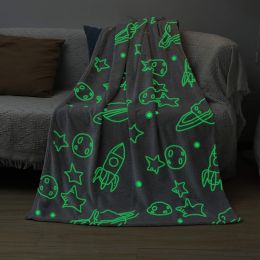 Glow in The Dark Blanket Unicorn Gifts for Girls Kids;  Super Soft Blanket for 1-10 Year Old Birthday Christmas Halloween Thanksgiving Easter Gifts; (Color: Unicorn Pink)