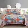 Cotton Quilt Set 3PCS Reversible Bedspread Lightweight Coverlet Set for Queen/Full Size Bed All Season Use