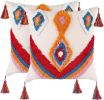 Boho Tufted Pillow Cover 18 x 18 Inches 1/2PCS Throw Pillowcase Handmade Colorful Decorative Cushion Case with Tassel for Sofa Couch Chair Bed