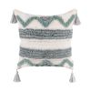 Boho Tufted Pillow Cover 18 x 18 Inches 1/2PCS Throw Pillowcase Handmade Colorful Decorative Cushion Case with Tassel for Sofa Couch Chair Bed