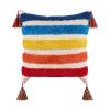 Boho Tufted Pillow Cover 18 x 18 Inches 1/2PCS Throw Pillowcase Handmade Colorful Decorative Cushion Case with Tassel for Sofa Couch Chair Bed
