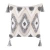 Boho Tufted Pillow Cover 18 x 18 Inches 1/2PCS Throw Pillowcase Handmade Colorful Decorative Cushion Case with Tassel for Sofa Couch Chair Bed