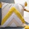 Boho Tufted Pillow Cover 18 x 18 Inches 1/2PCS Throw Pillowcase Handmade Colorful Decorative Cushion Case with Tassel for Sofa Couch Chair Bed