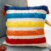 Boho Tufted Pillow Cover 18 x 18 Inches 1/2PCS Throw Pillowcase Handmade Colorful Decorative Cushion Case with Tassel for Sofa Couch Chair Bed