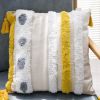 Boho Tufted Pillow Cover 18 x 18 Inches 1/2PCS Throw Pillowcase Handmade Colorful Decorative Cushion Case with Tassel for Sofa Couch Chair Bed