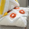 Boho Tufted Pillow Cover 18 x 18 Inches 1/2PCS Throw Pillowcase Handmade Colorful Decorative Cushion Case with Tassel for Sofa Couch Chair Bed