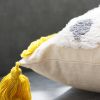 Boho Tufted Pillow Cover 18 x 18 Inches 1/2PCS Throw Pillowcase Handmade Colorful Decorative Cushion Case with Tassel for Sofa Couch Chair Bed