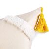 Boho Tufted Pillow Cover 18 x 18 Inches 1/2PCS Throw Pillowcase Handmade Colorful Decorative Cushion Case with Tassel for Sofa Couch Chair Bed