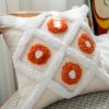 Boho Tufted Pillow Cover 18 x 18 Inches 1/2PCS Throw Pillowcase Handmade Colorful Decorative Cushion Case with Tassel for Sofa Couch Chair Bed