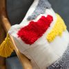 Boho Tufted Pillow Cover 18 x 18 Inches 1/2PCS Throw Pillowcase Handmade Colorful Decorative Cushion Case with Tassel for Sofa Couch Chair Bed