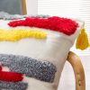 Boho Tufted Pillow Cover 18 x 18 Inches 1/2PCS Throw Pillowcase Handmade Colorful Decorative Cushion Case with Tassel for Sofa Couch Chair Bed