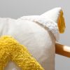 Boho Tufted Pillow Cover 18 x 18 Inches 1/2PCS Throw Pillowcase Handmade Colorful Decorative Cushion Case with Tassel for Sofa Couch Chair Bed