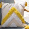 Boho Tufted Pillow Cover 18 x 18 Inches 1/2PCS Throw Pillowcase Handmade Colorful Decorative Cushion Case with Tassel for Sofa Couch Chair Bed