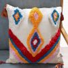 Boho Tufted Pillow Cover 18 x 18 Inches 1/2PCS Throw Pillowcase Handmade Colorful Decorative Cushion Case with Tassel for Sofa Couch Chair Bed