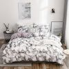 Nordic Bed Linen 2 People White Euro Bedding Sets Luxury Single Double Duvet Cover Set Marble Twin Queen King Size Bedding Sets