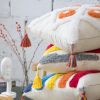 Boho Tufted Pillow Cover 18 x 18 Inches 1/2PCS Throw Pillowcase Handmade Colorful Decorative Cushion Case with Tassel for Sofa Couch Chair Bed