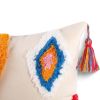 Boho Tufted Pillow Cover 18 x 18 Inches 1/2PCS Throw Pillowcase Handmade Colorful Decorative Cushion Case with Tassel for Sofa Couch Chair Bed