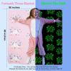Glow in The Dark Blanket Unicorn Gifts for Girls Kids;  Super Soft Blanket for 1-10 Year Old Birthday Christmas Halloween Thanksgiving Easter Gifts;